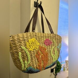 Coldwater Creek Under the Sea Woven Tote Bag